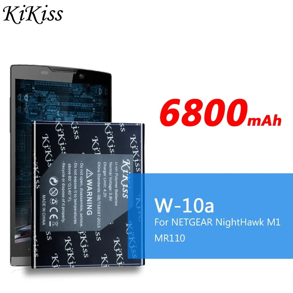 

W-10A Сменный аккумулятор для мобильного телефона 6800 мАч для NETGEAR NightHawk M1 MR110