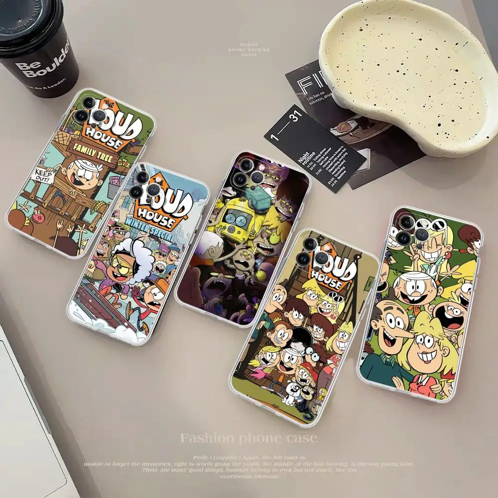 The Cartoon L-Loud H-House custodia per telefono per iPhone 15 14 13 12 Mini 11 Pro XS Max X XR SE 6 7 8 Plus Cover morbida in Silicone