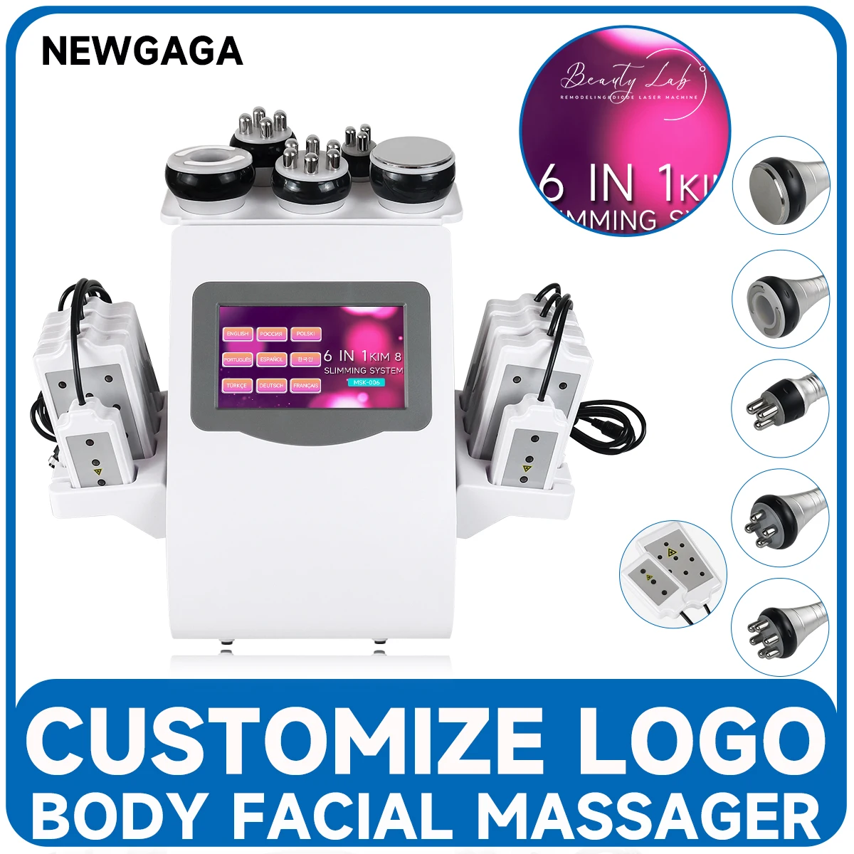 NEWGAGA 6-in-1 30K 40K 60K 80K Ultraschall-Kavitationsgerät Körpergewichtsreduktion Vakuum-Lipo Schlankheitsmassage Fitness KIM8 Maschine – Detail 3