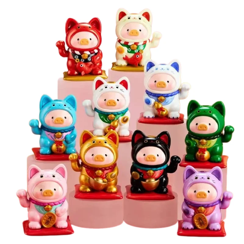 Original Lulu The Piggy Lucky Cat Serie Blindbox Geldverheißende Desktop-Deko Mystery Box Neujahr Mädchen Festival Geschenk Spielzeug