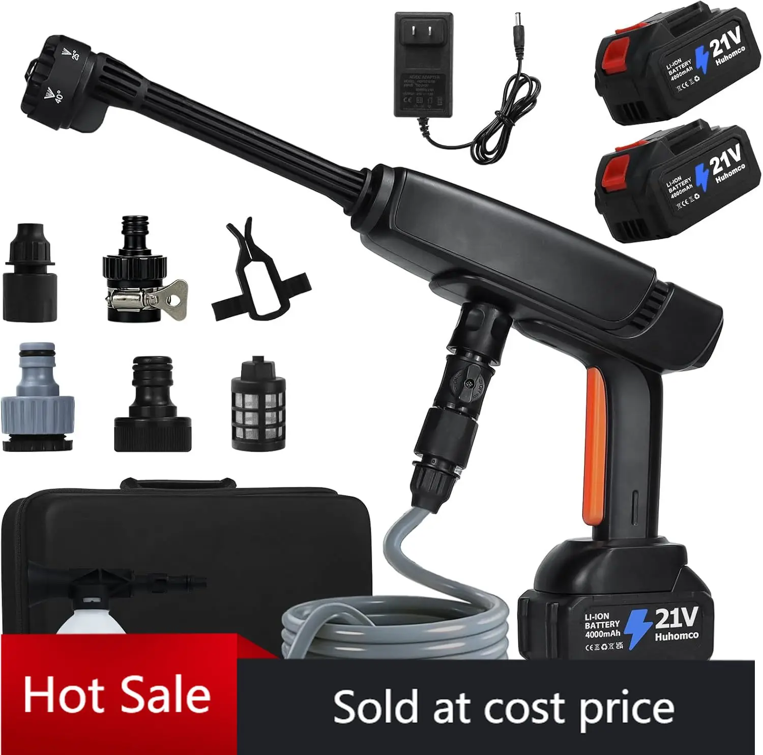 

Cordless Pressure Washer Battery Powered - 1500PSI 2.6GPM Portable Power Washer with 400W Brushless Motor, Dual 4.0Ah Batteries