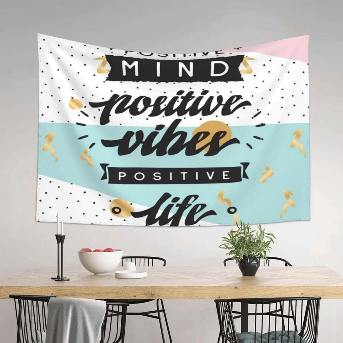 

Positive Mind Positive Vibes Positive Life Tapestry Room Ornaments Art Mural Tapestry