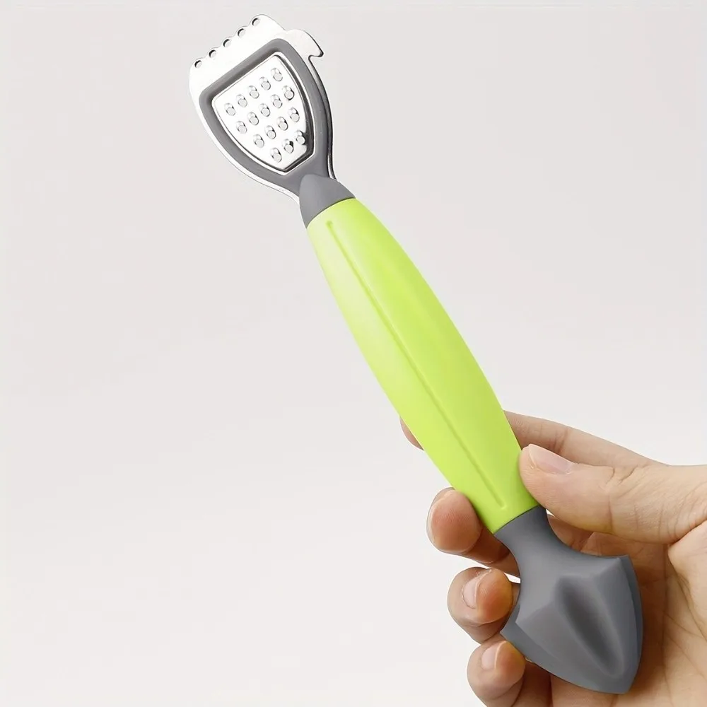 2-in-1 Citrus Zester & Reamer with Grater Stainless Steel Lemon Zester Juicer Combo Sharp Non Slip Juice Extractor Tool Baking