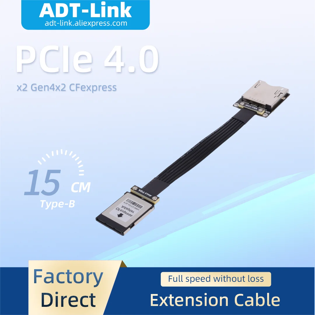 ADT-Link CFexpress Type-B 50Pin CF Card Extension Cable PCIe 4.0x2 for Industrial Control Tool Equipment Digital Memory Card