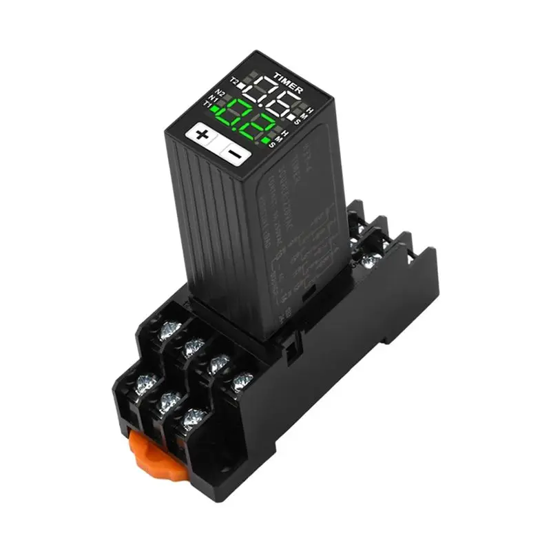 Aug. H3Y-4 AC220V Liquid Crystal Time Relay Dual Time With Base Small Digital Display Cycle Time Control Delayer