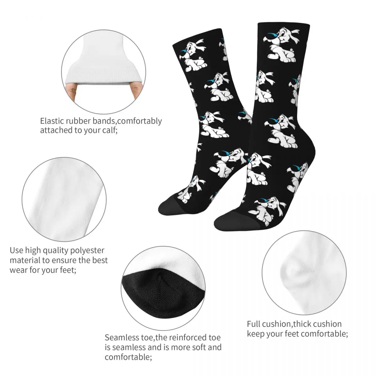 Crazy Design Asterixs And Obelixs Sports Socks Polyester Long Socks for Women Men Breathable