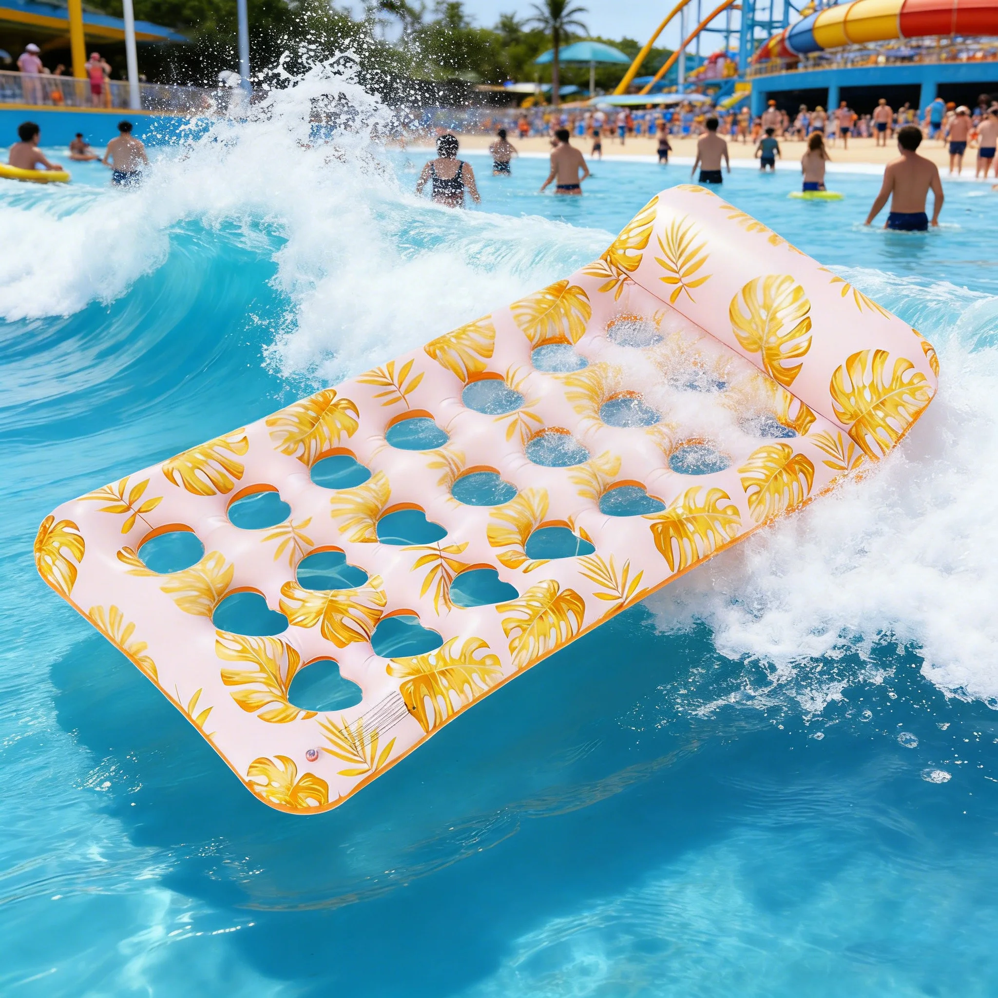 

Надувной плавающий матрас 176*86 см, шезлонг-плот FUN-PAL для взрослых, прочный нетоксичный ПВХ-гамак для воды