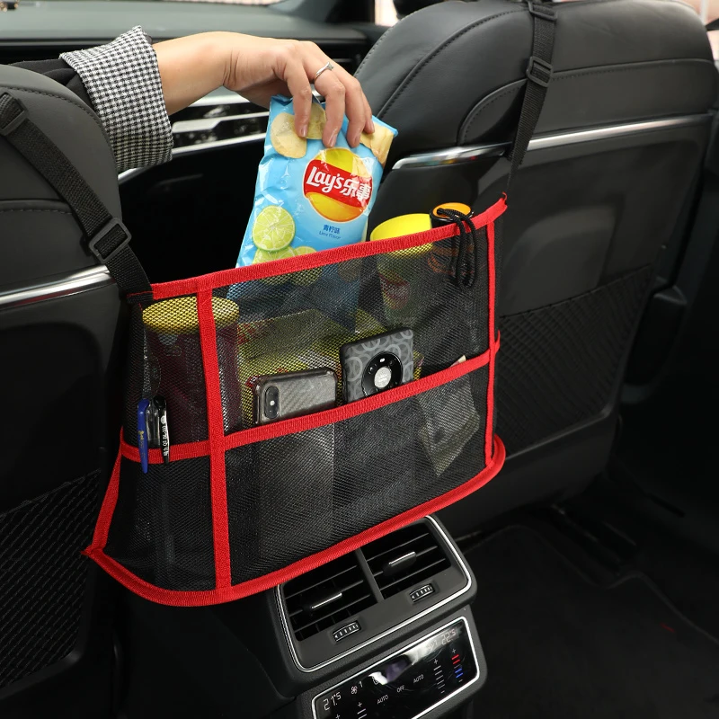 

Car Seat Net Pocket Large Capacity Handbag Purse Holder Bag Organizer Storage Pet Net Barrier Dog Pouch Between Back Seats