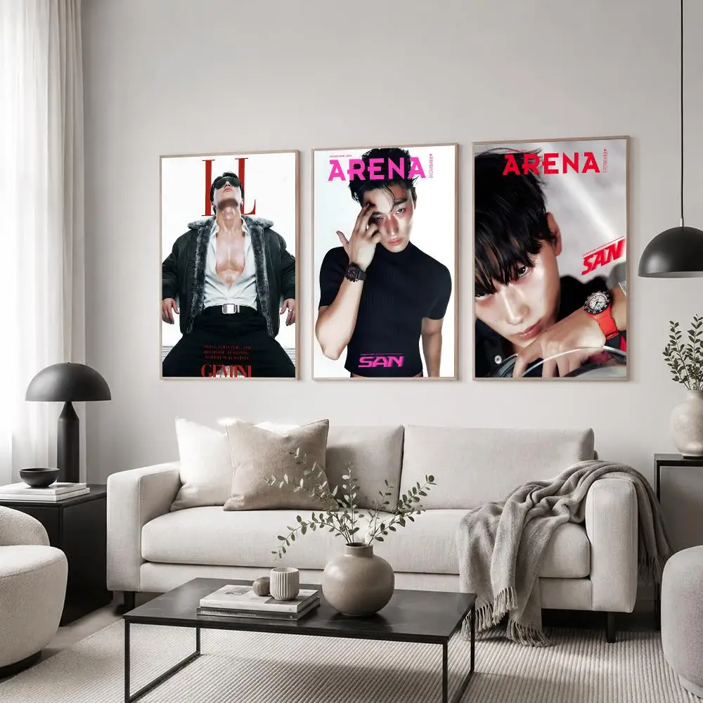 K-Pop Idol San Poster Classic Poster HD Art Sticky Wall Waterproof Home Living Room Bedroom  Aesthetic Decoration