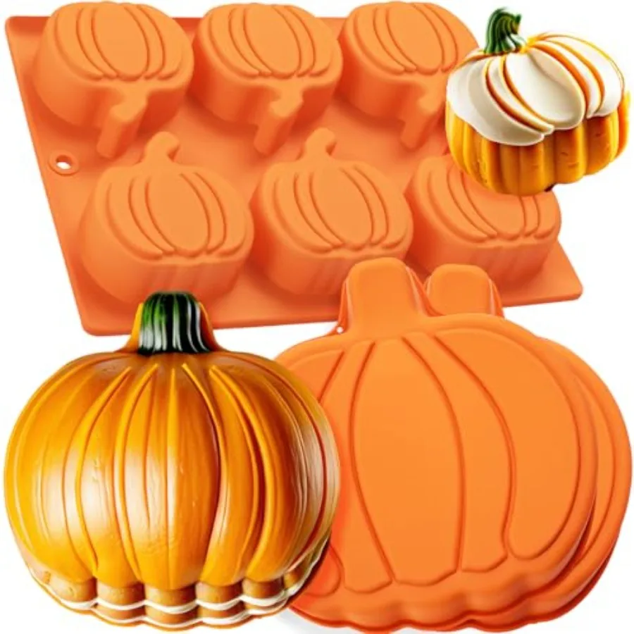 3 قطعة قالب السيليكون اليقطين ثلاثية الأبعاد قوالب كعكة اليقطين الشكر الكعك كب كيك عموم قالب قنبلة الشوكولاته الساخنة لعيد الهالوين الشكر