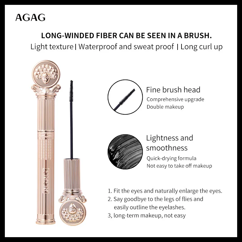 AGAG Waterdichte Mascara Dikke Langdurige Verlenging Mascara Natuurlijke Krul sneldrogende Maquillage Femme Lash Cosmetische Groothandel