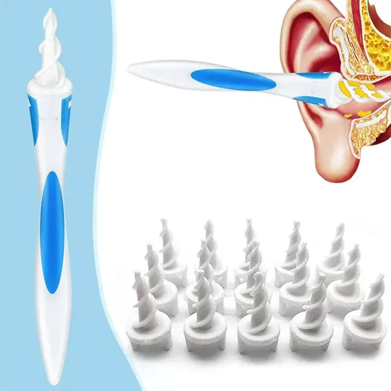 16 Ear Cleaning Set Ear Scoop Cleaning Ear Wax Silicone Soft Spiral Beauty Care Gadget Portable Personal Hygiene Set