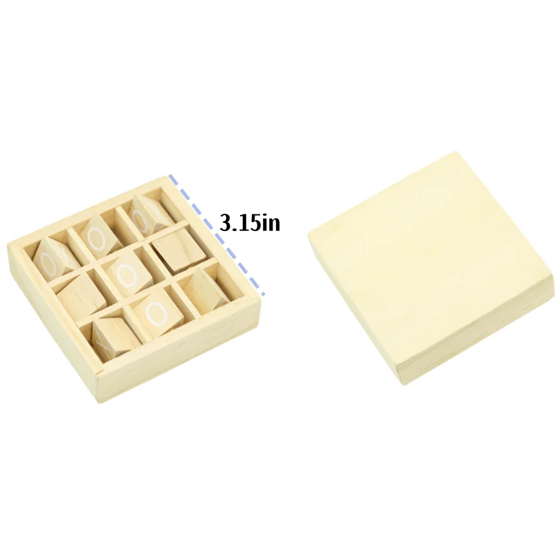 Wooden Tic-Tac-Toe Board Game Insteresting Tabletop Game Toys Kids Party Favors Toys Portable tictactoe game