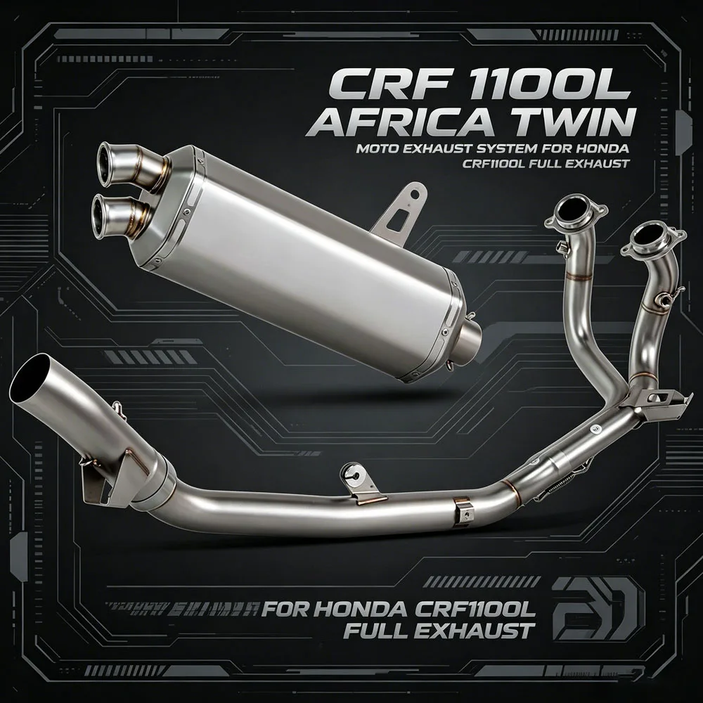 Motorcycle Full Exhaust System OFF-ROAD Racing Manifold Muffler For Honda CRF1100L Africa Twin S/Adventure Sports/ES DCT 2020-24