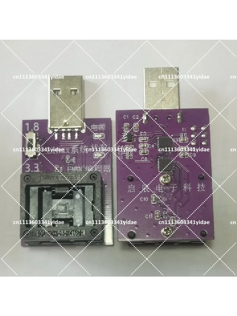 EMMC Programmer With EMMC153 Burn-In Socket To USB2.0 Interface, Device For Data Recovery & Font Chip Read Write Operation