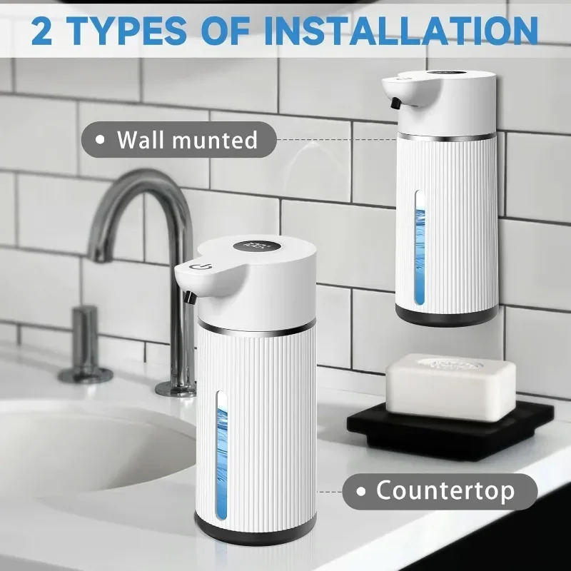 420ml Wall-Mounted Automatic Sensor Soap Dispenser with USB Charging and Infrared Sensing for Hotels and Homes