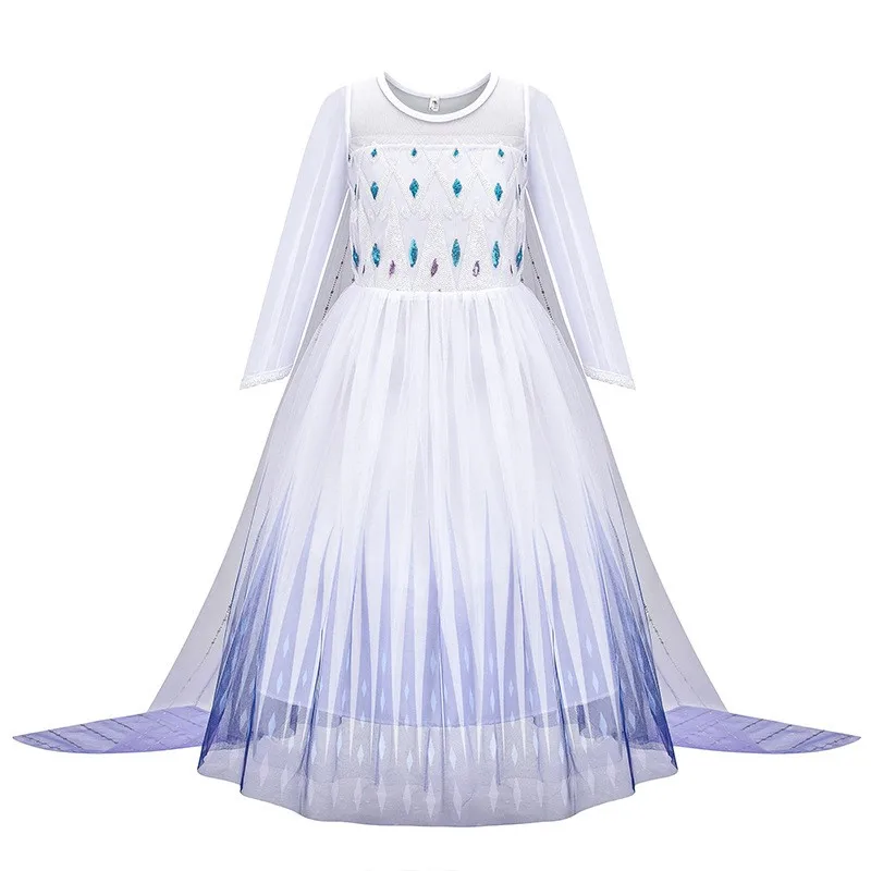 Disney Witte Jurk Voor Meisjes Fancy Queen Frozen Elsa Kostuum Meisjes Prinses Jurk Halloween Meisje Cosplay Verjaardagsfeestje