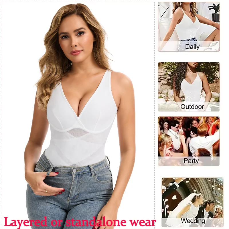 ملابس داخلية نسائية عالية التمدد من Miss Moly، ملابس داخلية مثيرة بشبكة متقاطعة، تحكم في البطن، تنحيف كامل الجسم #5