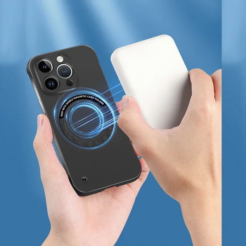 Barely-There Magnetic Case for iPhone 16 Pro Max Plus Slim PC Matte Frameless Cover For MagSafe Wireless Charging