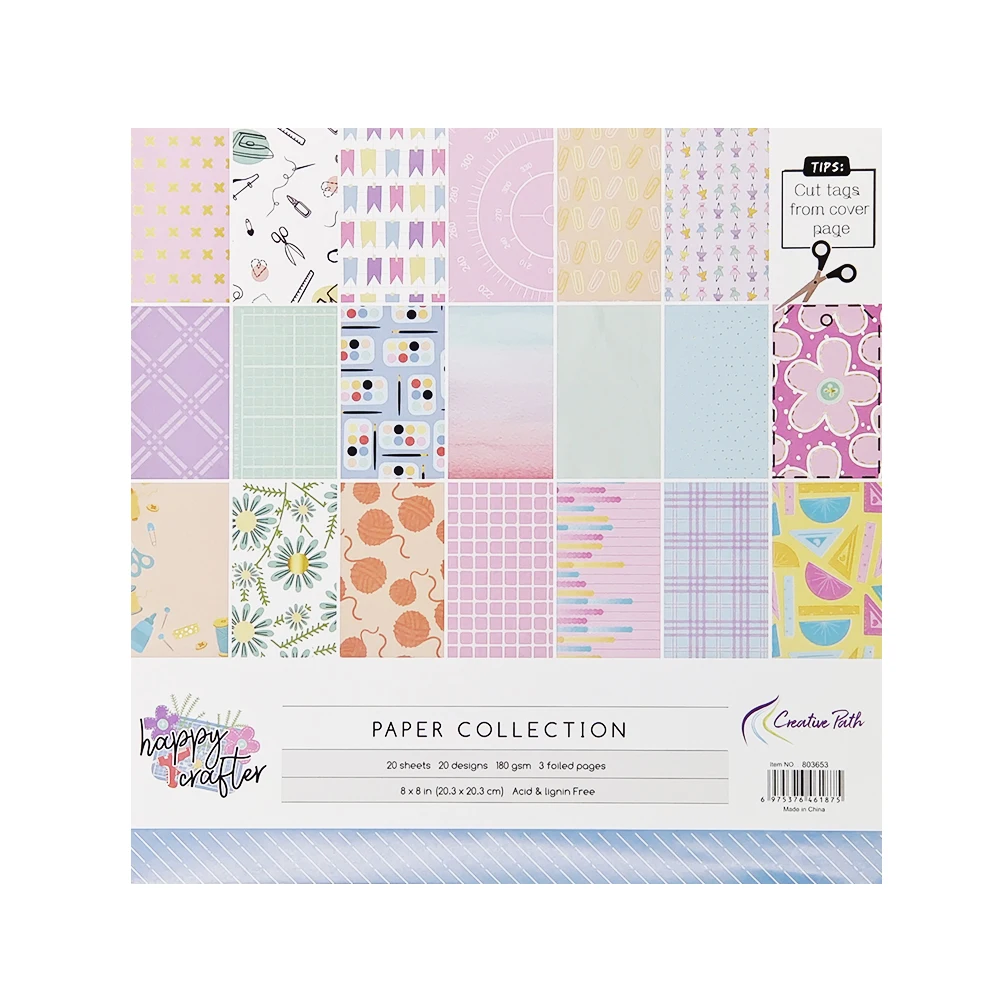 Creative Path 9-teiliges Happy Crafter Scrapbooking-Journaling-Set mit Dekorationspapier, Stanzformen und Verzierungen für DIY-Bastelarbeiten – Detail 5
