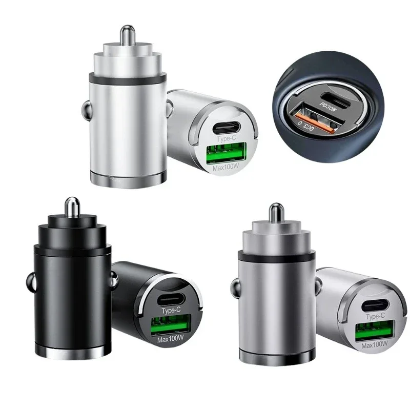 New PD USB Car Charger 100W Super Fast Charging Car Charger Adapter for IPhone 13 14Pro Xiaomi Samsung Quick Charge