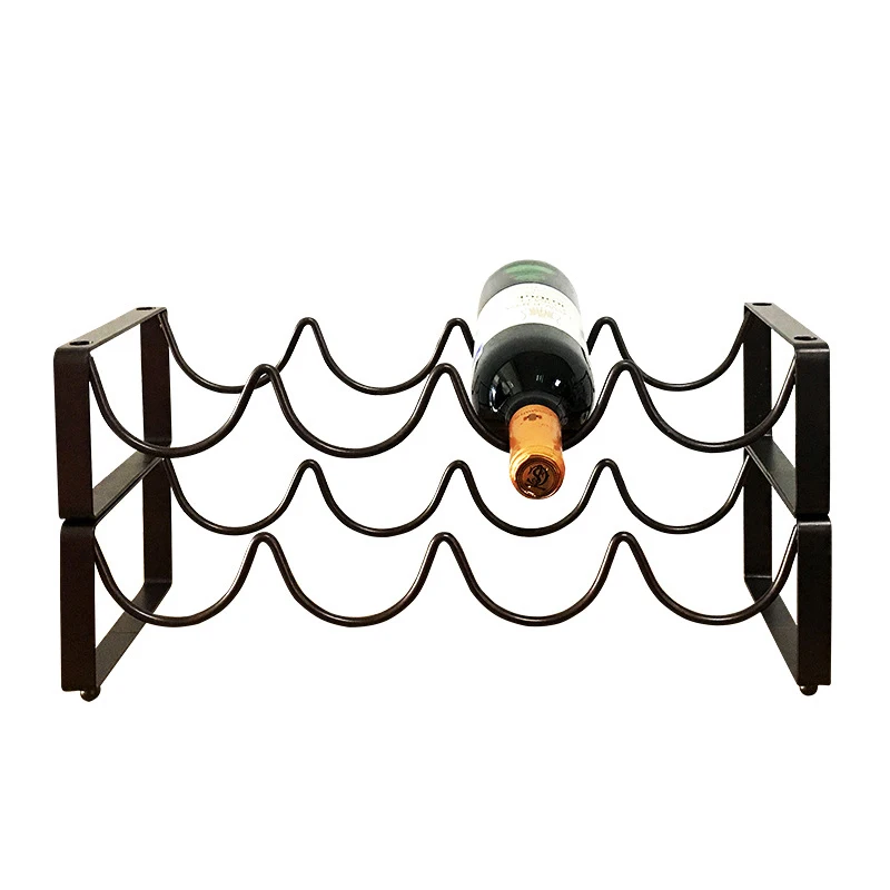 Heightenable Wine Rack, Iron Wine Rack, Creative Folding Metal, Multi Bottle Ornaments, Storage Rack