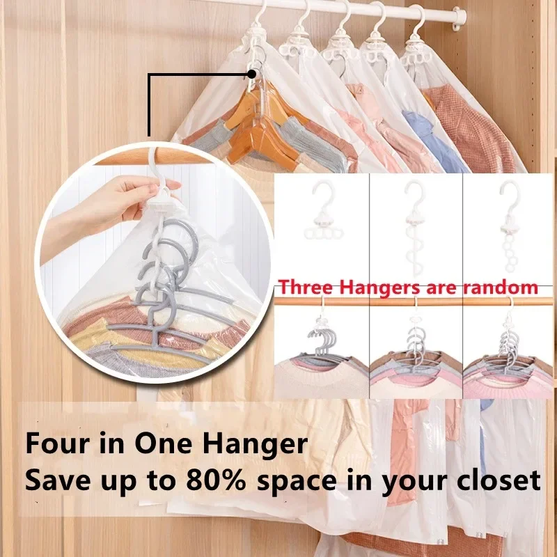 Hang Hook Vacuum Bags Space Clothes Compression Storage Reusable Clothes Wardrobe Quilt Vacuum Pack Jacket Dress Organizador
