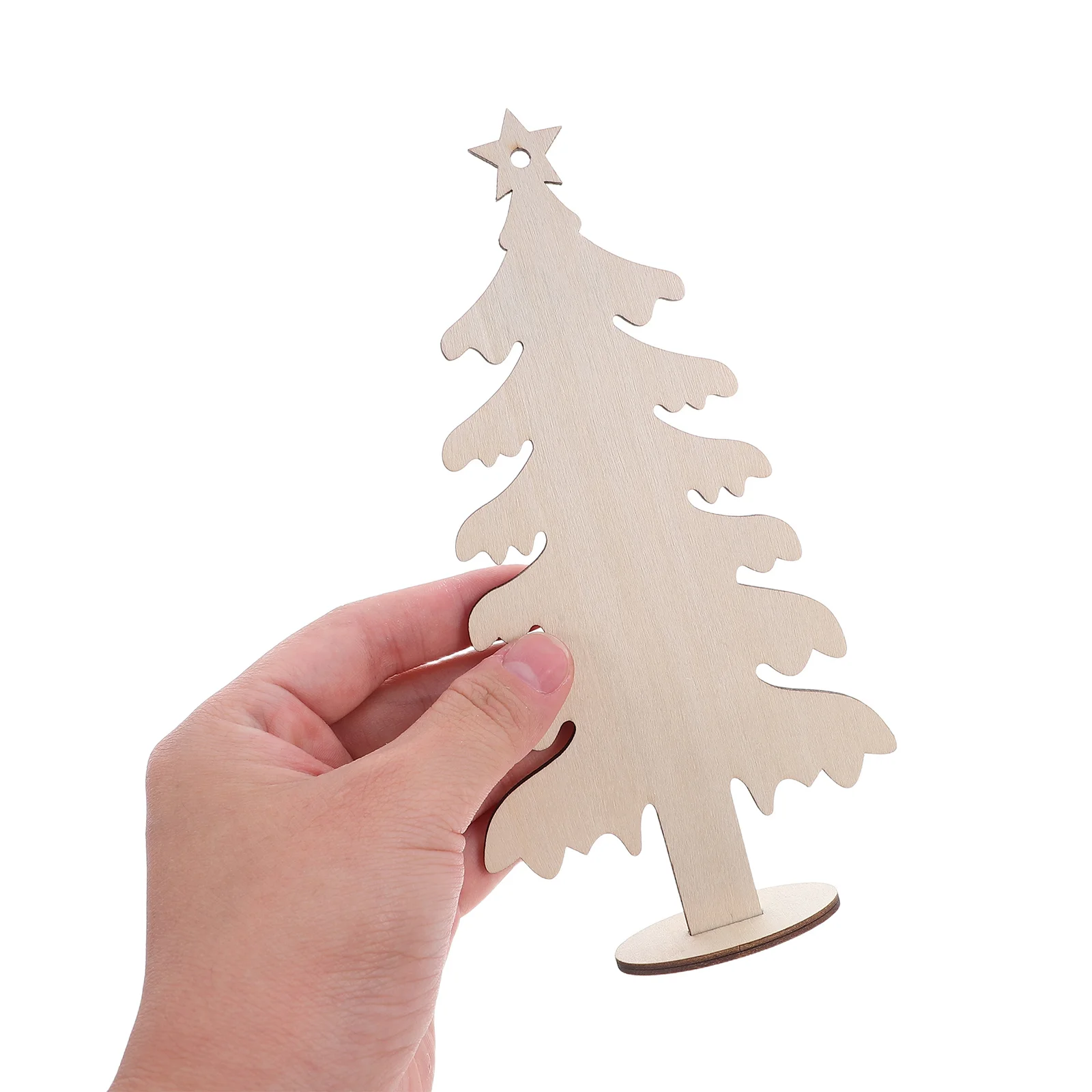 

20Pcs Wooden Christmas Tree Ornaments 7.07 X 3.54 Inch DIY Blank Cutouts Unfinished Wood Discs for Home Crafts Hanging