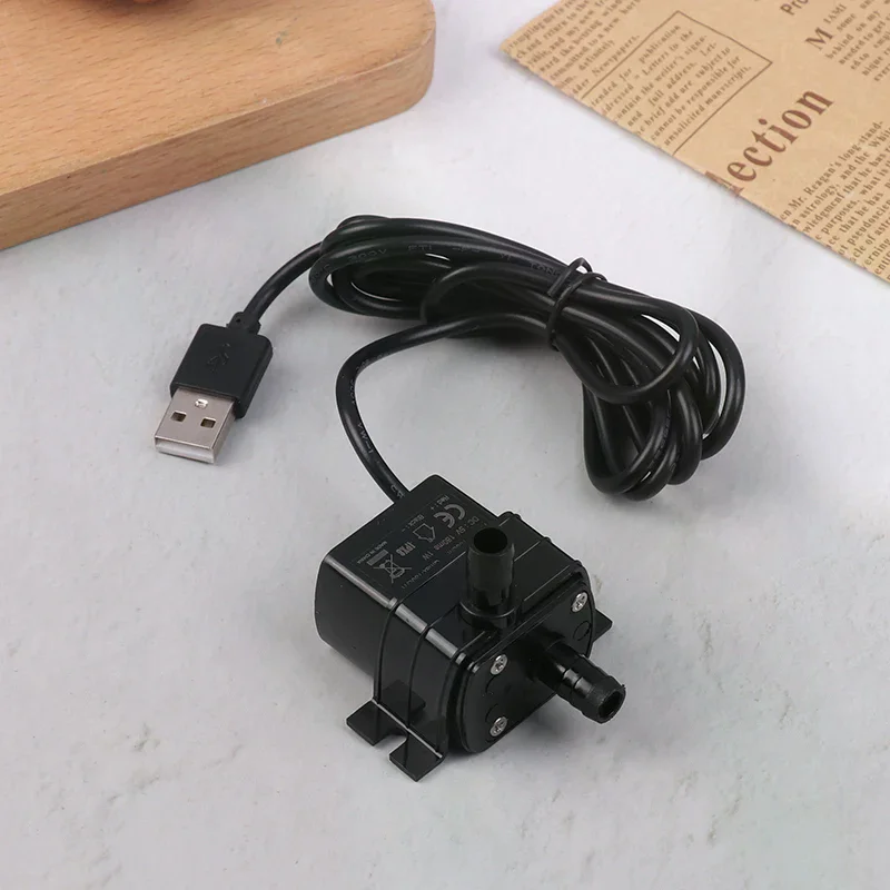 Ultra-quiet Brushless DC USB Water Pump 5V 1W 130L/H Lift 100CM Submersible Fountain Aquarium Circulating Micro Water Pump