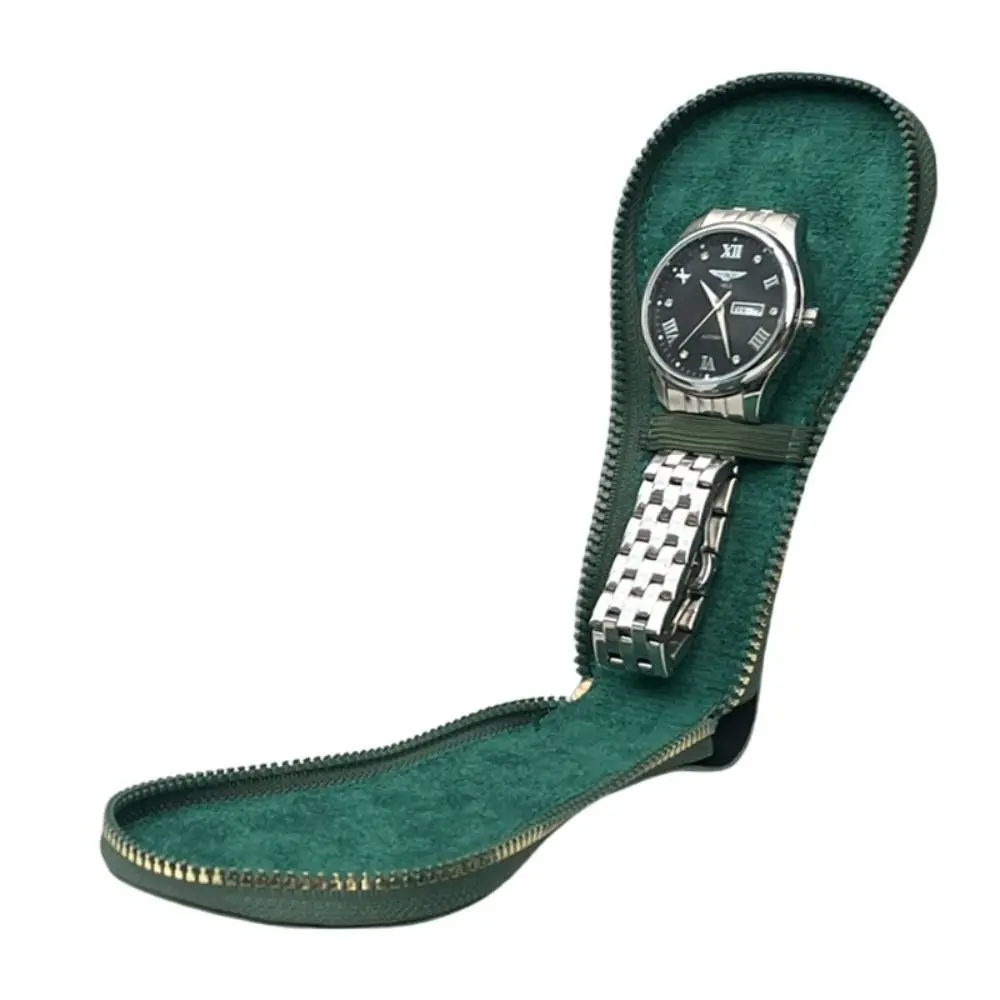 Portable PU Watch Case Scratch Resistant Soft Lining Watch Pouch Compact Design Dust Proof Jewelry Box Business Trip
