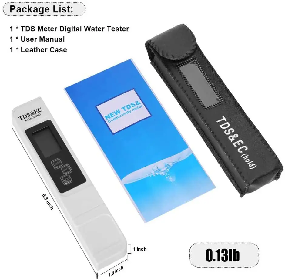 Digitaler Wasserqualitätstester TDS EC Messgerät Bereich 0-9990 Multifunktionales Wasserreinheits- und Temperaturmessgerät TEMP PPM Tester – Detail 1