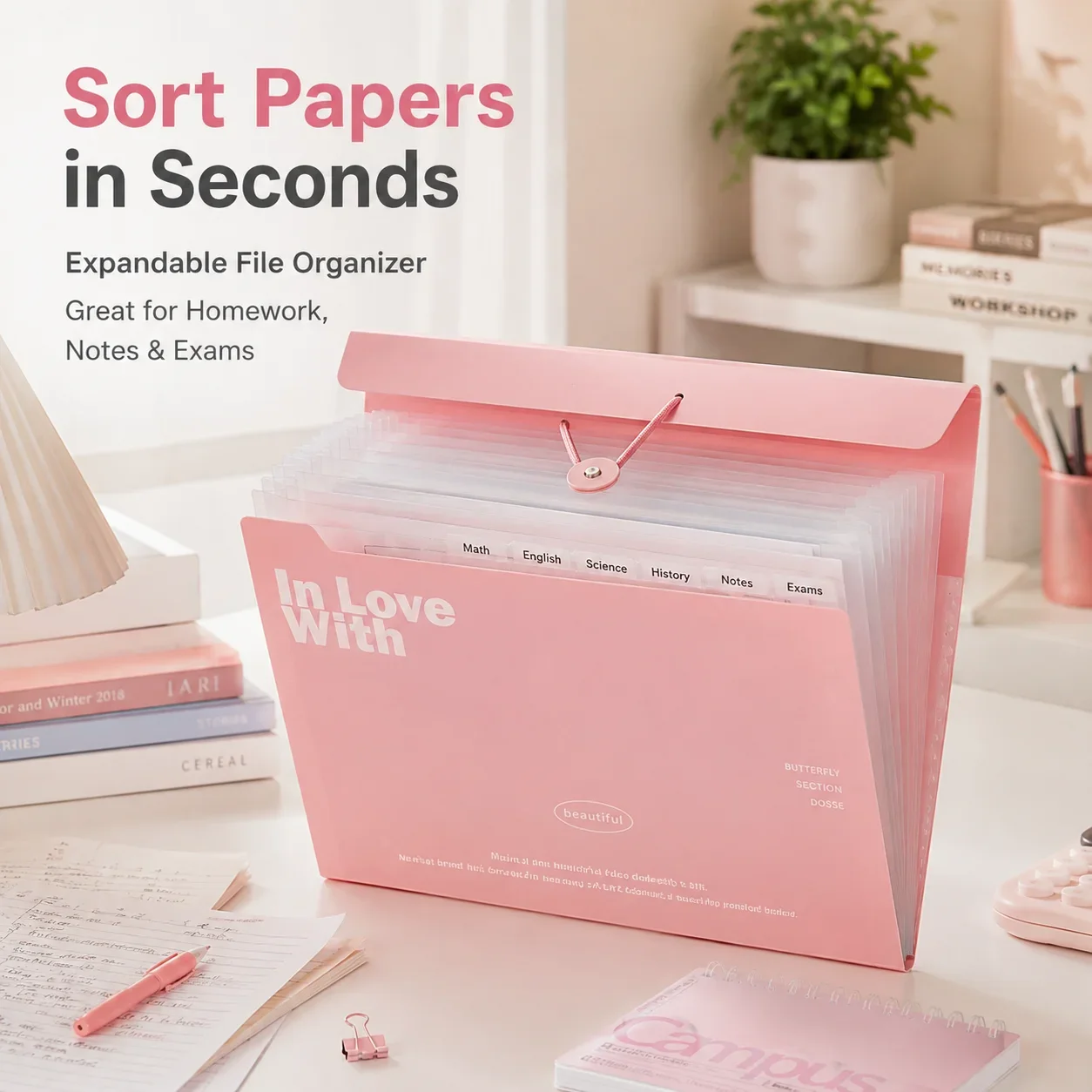 A4 Thickened Transparent File Binder, Office Loose-Leaf Document Organizer, Study Test Paper Storage Folder