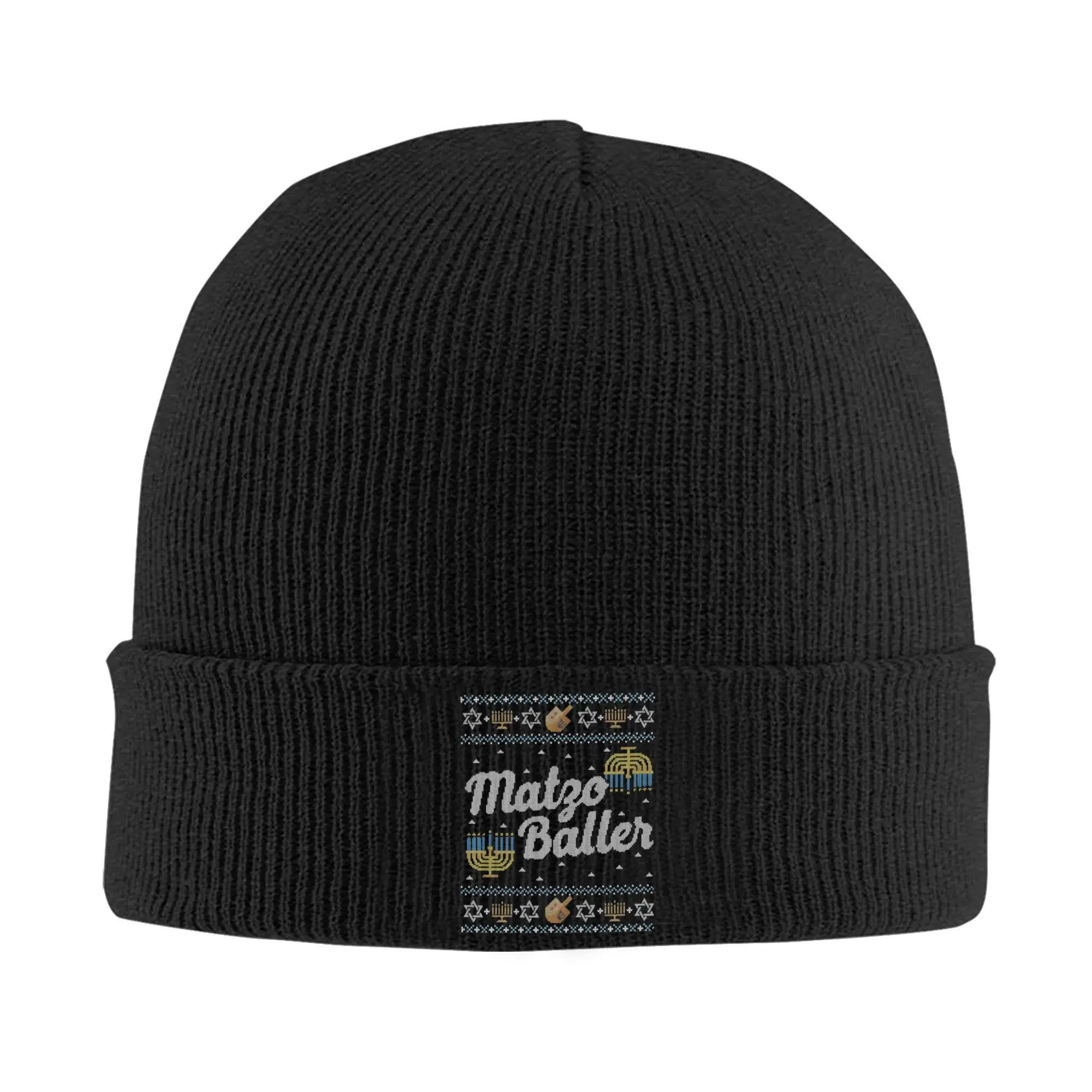 Hanukkah Matzo Baller Jewish Hats Autumn Winter Beanie Warm  Caps Unisex Acrylic Skullcap