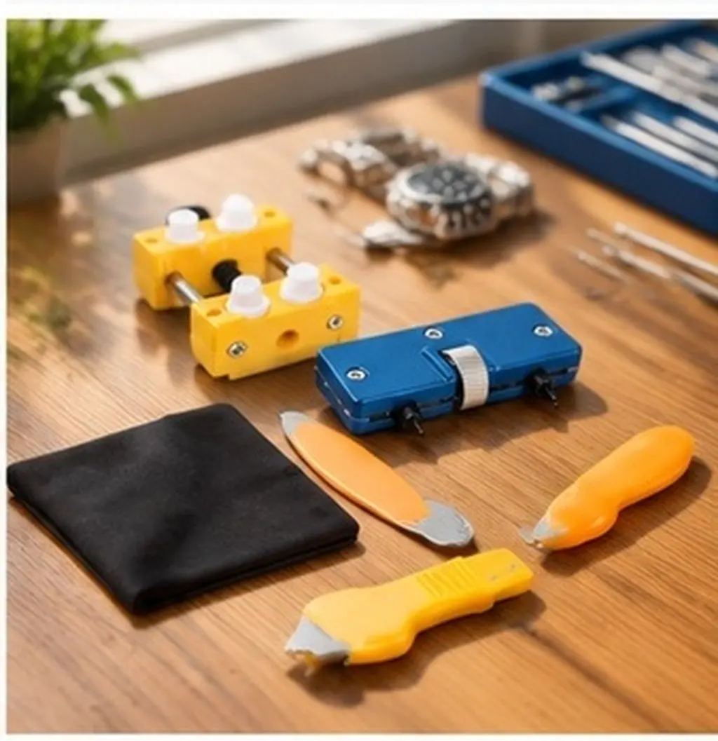 4 Pcs Watch Back Case Opener Adjustable Holder Repair Set Watch Battery Replacement Tools Easy Operation Back Case Opener