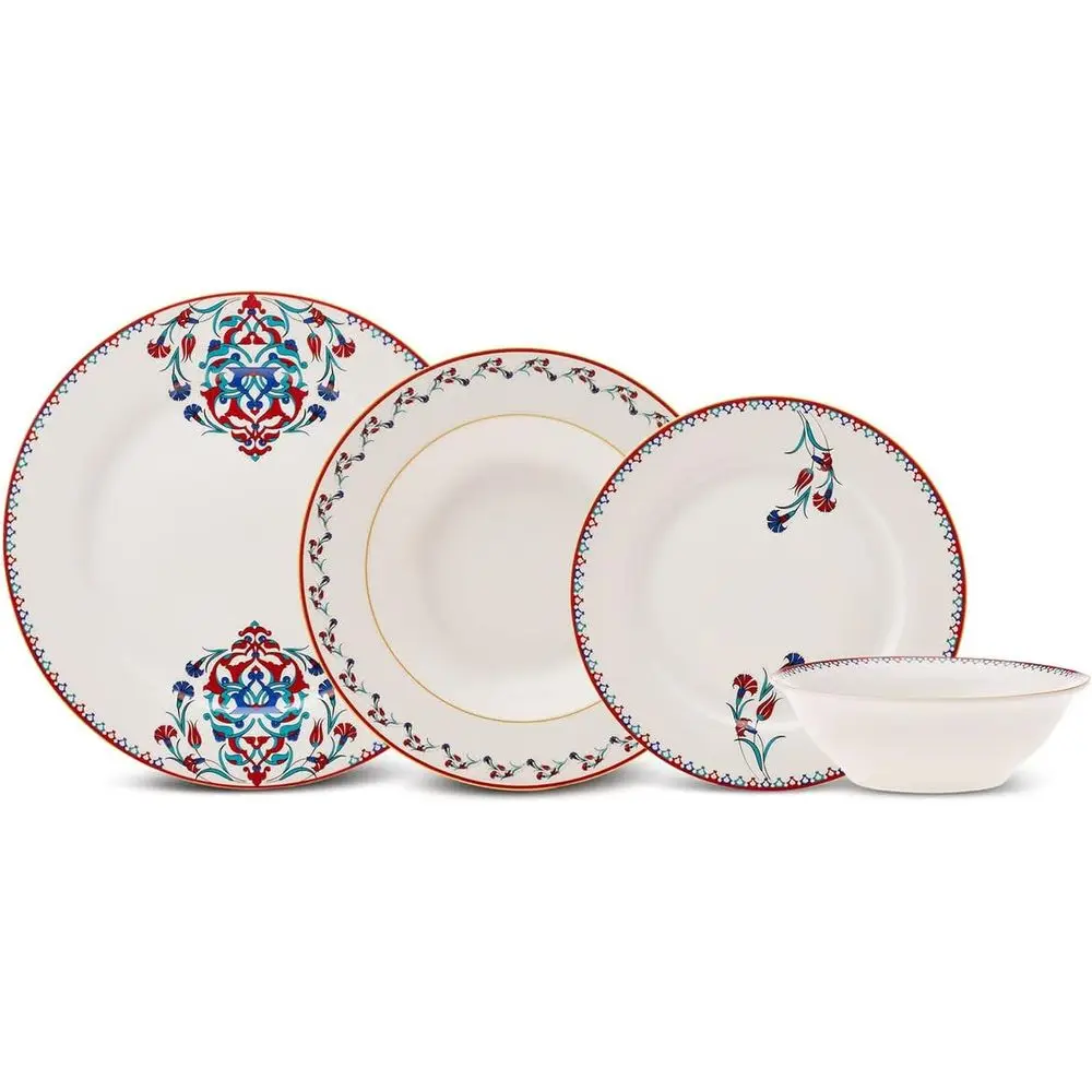 

24-Piece Porcelain Dinner Set for 6, Unique Design, Chic & Elegant Tableware for Daily & Special Occasions