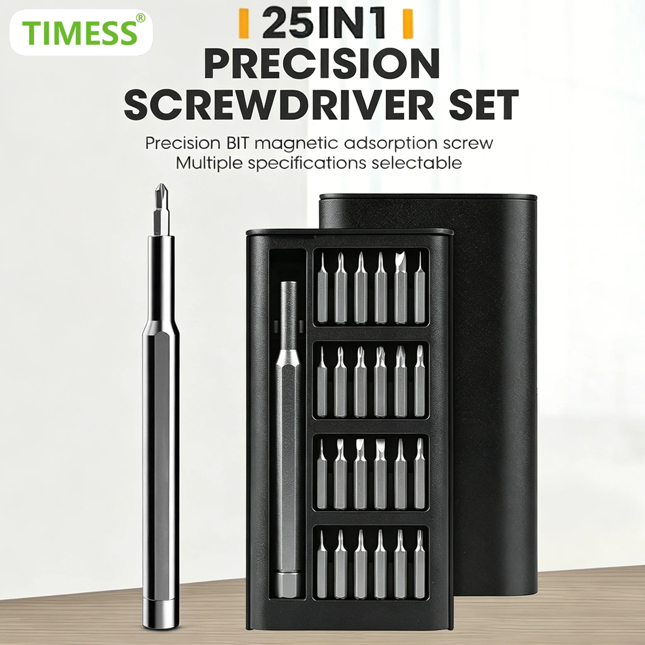 25 in 1 Mini Screwdriver Set, Flat Head and Cross Shaped Small Screwdrivers, Suitable for Electronic Products
