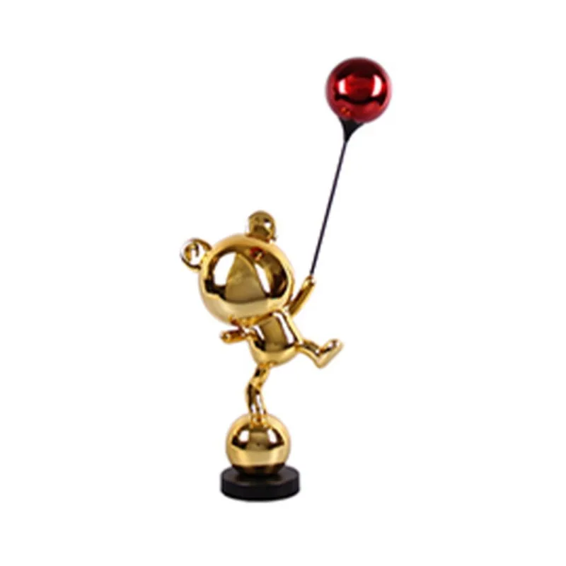 

Floor Acrobatic Bear Cartoon Sculpture Ornament Model House Entrance Living Room TV Cabinet Floor Decoration Balloon Bear