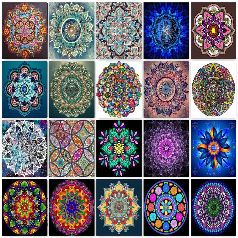 

GATYZTORY Mandala Diamond Painting Complete Kit 5D DIY Full Mosaic Flower Embroidery Creative Hobbies Home Decor