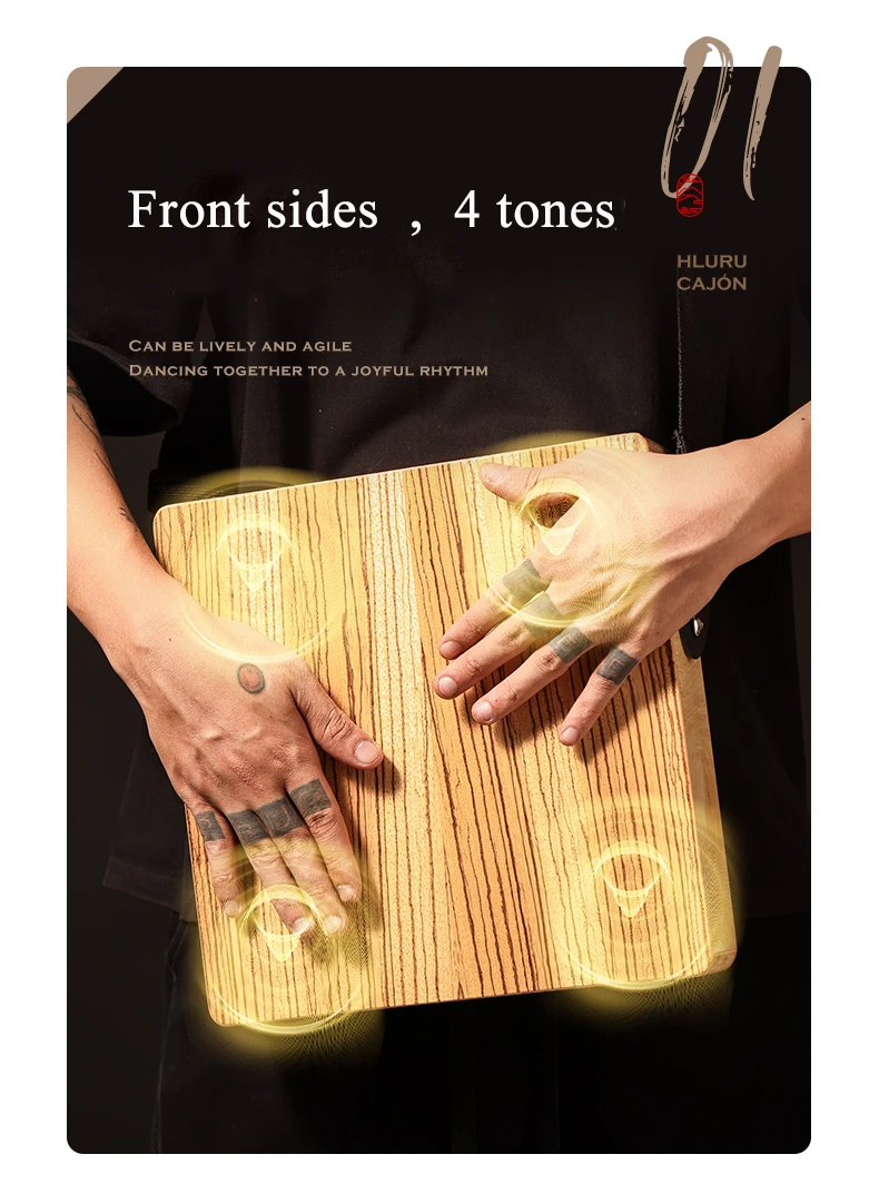 طبلة كاجون خشبية من Hluru للسفر، طبلة صندوقية محمولة، طبلة بانجو، آلة موسيقية