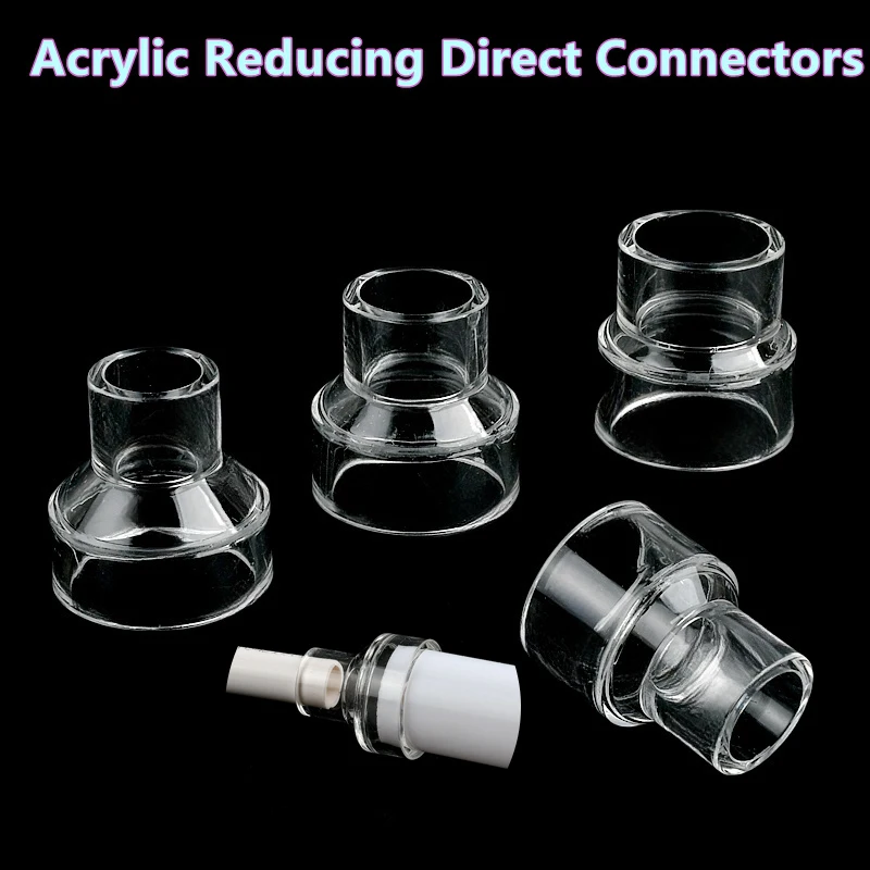 1~5PCS Acrylic Reducing Direct Connectors Water Tube Fittings Aquarium Fish Tank Accessories Variable Pipe Connection Couplings