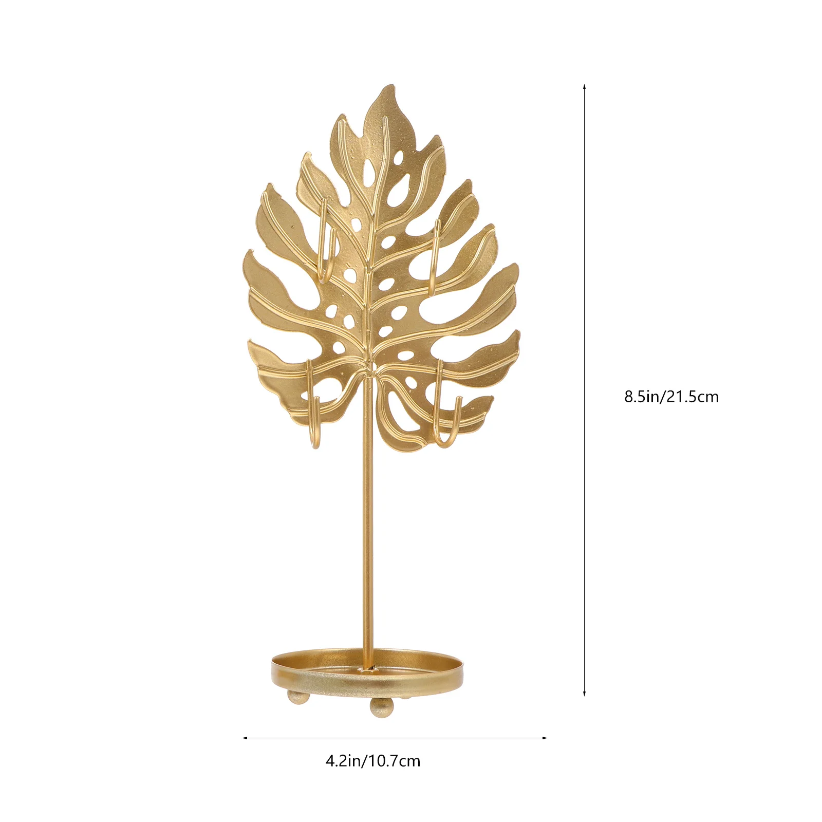 2 pcs Metal Leaf Jewelry Display Stand Painted Iron Desktop Organizer For Earrings Necklaces Bracelets Jewelry Storage Rack
