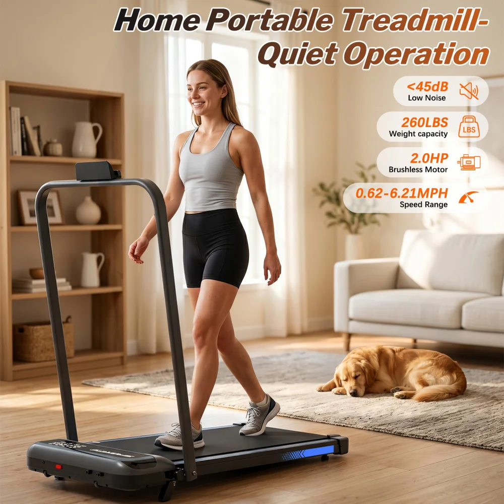 Ye 3-in-1 Under Desk Treadmill with Incline, Foldable Home Treadmill, Walking Pad with Handle Bar for Walking & Jogging, with Remote Control and LED Display