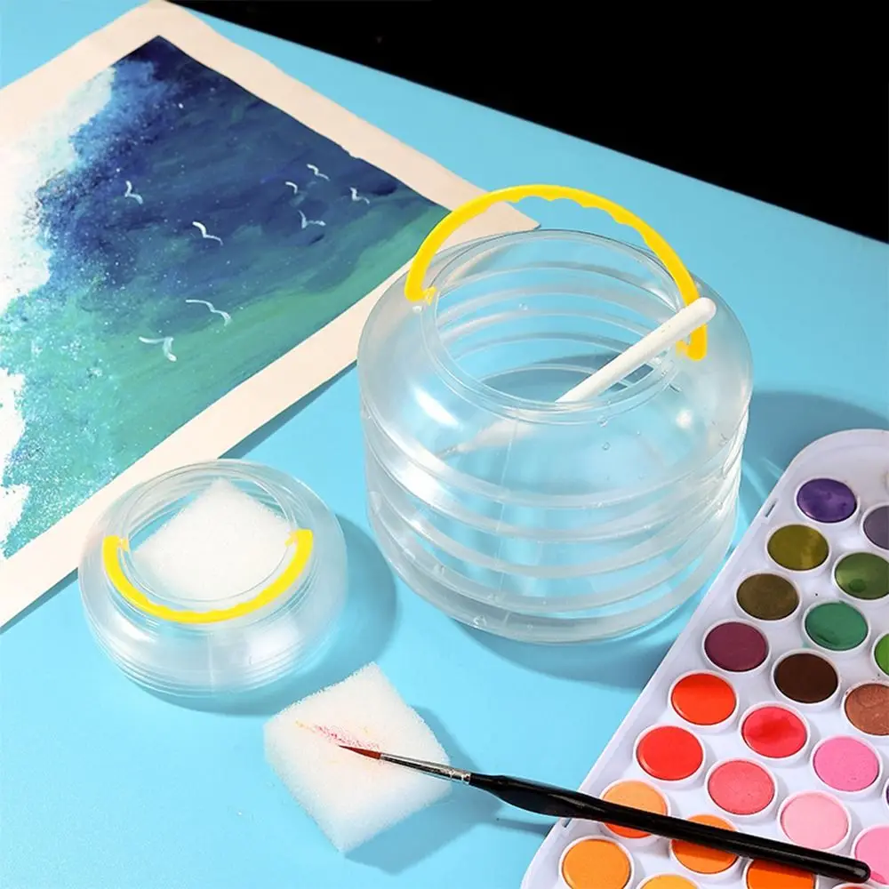 Tempat Sikat Kaligrafi Lipat Mini untuk Pelajar Kaligrafi, Tempat Cuci Pena, Kotak Pembersih Kuas, Perlengkapan Seni