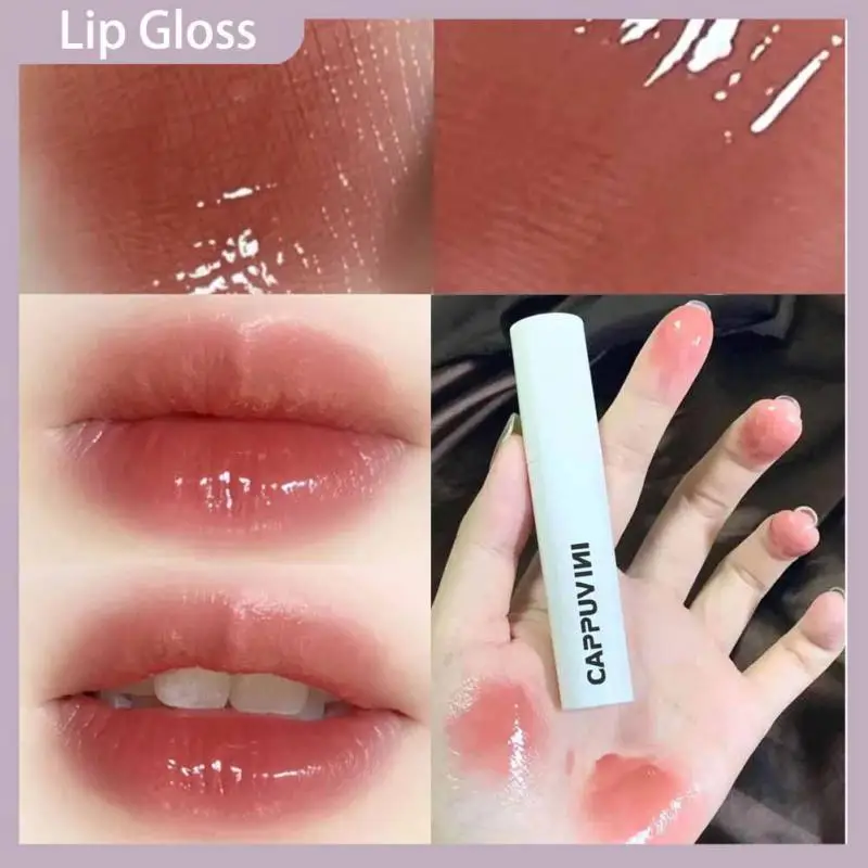 Cappuvini-Espelho Lip Gloss Hidratante, Água Light Lipgloss, Reduzir Lip Line, Maquiagem Batom Líquido, Lábios Tint Glaze Cosméticos