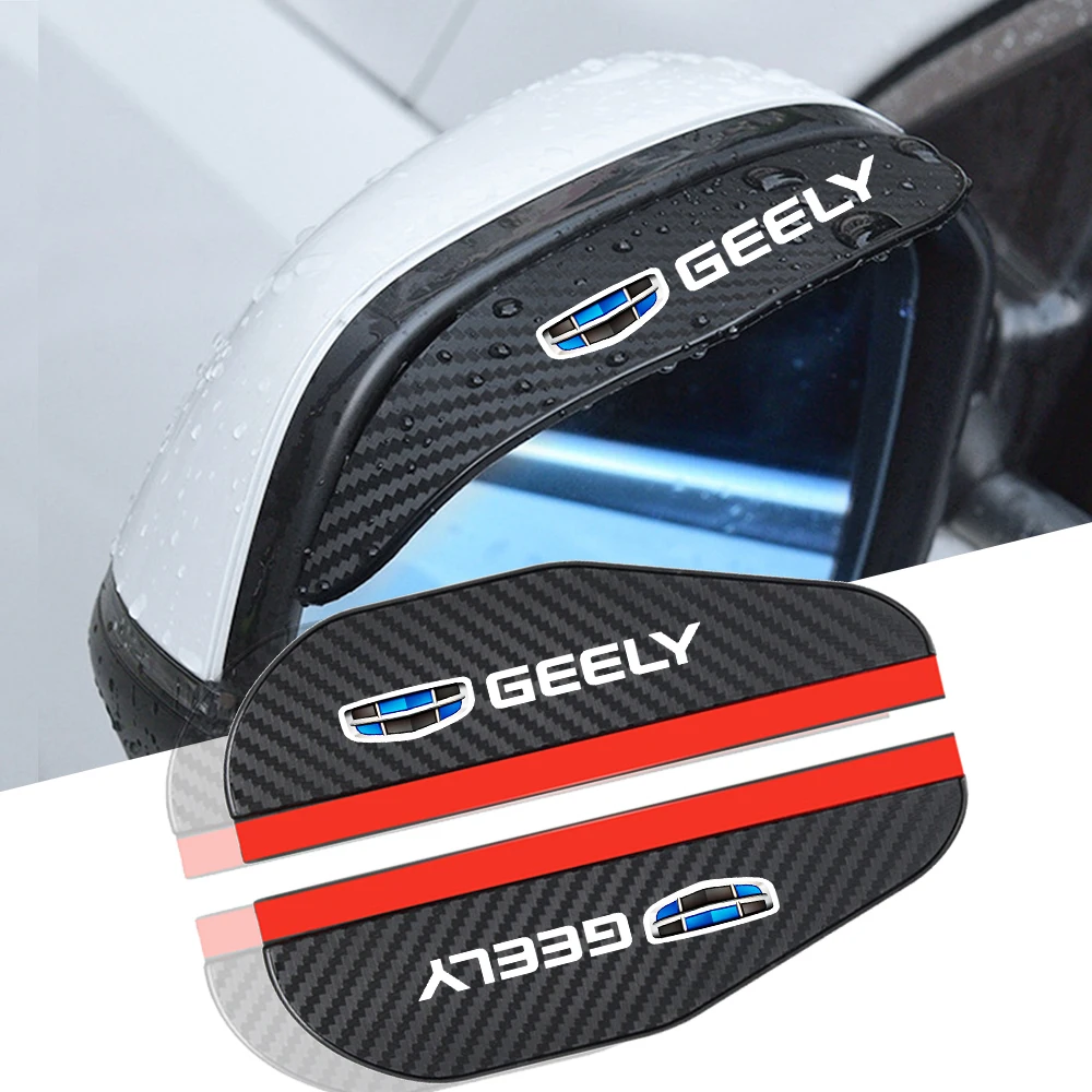 Auto Rear View Mirror Rain Visor Eyebrow 2Pcs For Geely Geometry C Emgrand GC6 GX3 EC7 Atlas Coolray Cross NL3