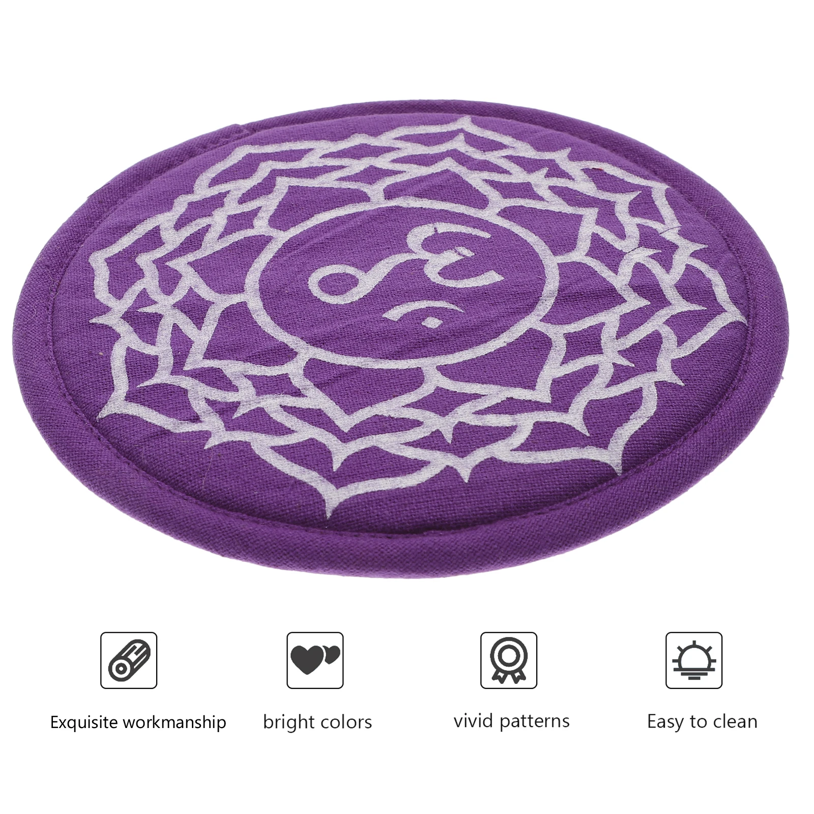 

1pc Handmade Cotton Cloth Singing Bowl Cushion Tea Pot Cushion Embroidery Mat Supplies For Meditation Music Therapy