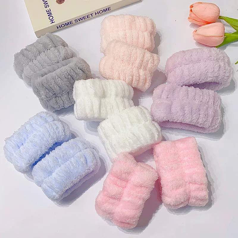 Wrist Washband Microfiber Wrist Wash Towel Band Wristband Scrunchies for Wash Face Absorbent Wrist Sweatband for Women Headband