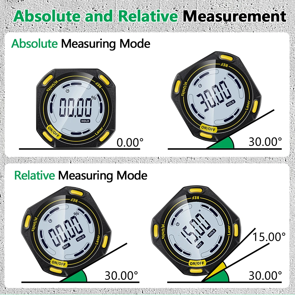 Snakol Portable Digital Angle Gauge Magnetic Protractor Inclinometer Electron Goniometer Angle Finder Cube Level Box With Laser