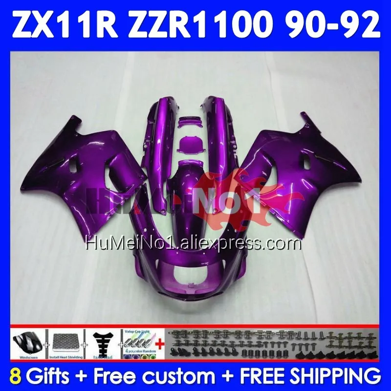 ZX-11R For KAWASAKI NINJA Hot purple ZX11 ZZR 1100 ZZR-1100 222No.140 ZZR1100 ZX 11R 11 R ZX11R 90 91 92 1990 1991 1992 Fairing