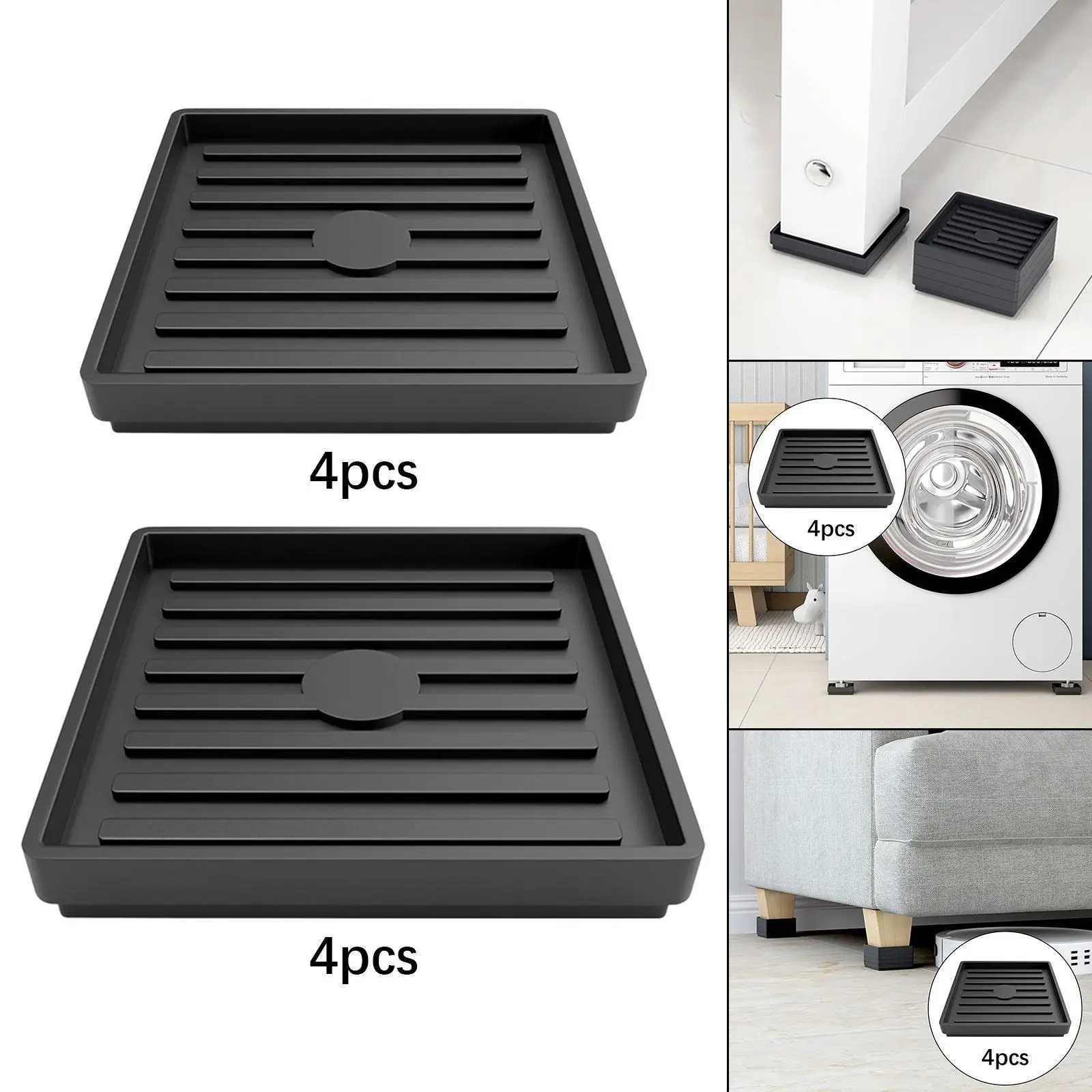 

4x Противоскользящие накладки для мебели, защита пола, черные подставки для ножек, подставки-глайдеры для деревянных полов, для диванов, столов, стульев